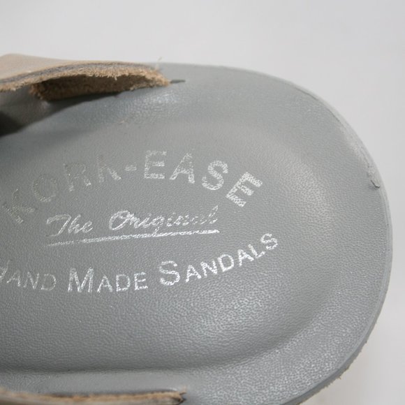 Grey Leather Kork Ease Sandal Suede Platform Sz 10 - Picture 6 of 7